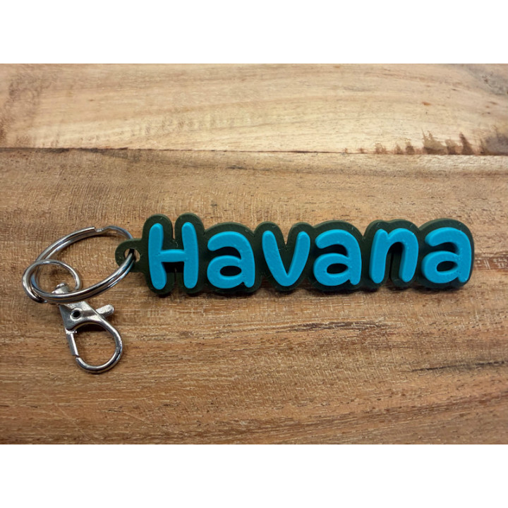 Sleutelhanger met eigen naam (type Havana)