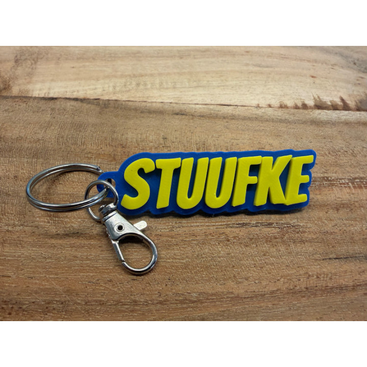 Sleutelhanger met eigen naam (type Stuufke)