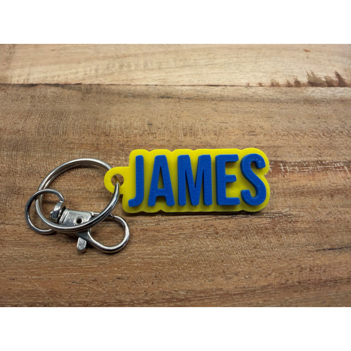Sleutelhanger met eigen naam (type James)