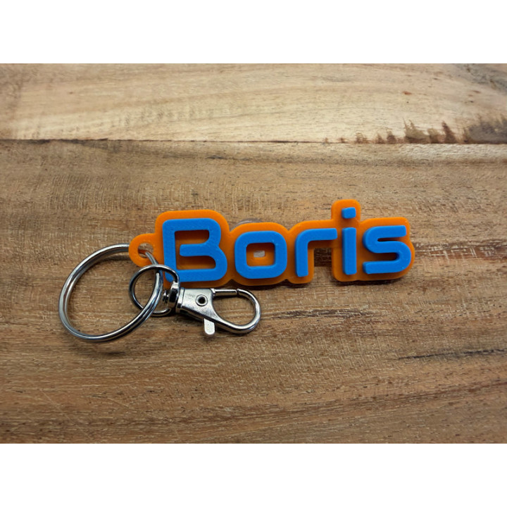 Sleutelhanger met eigen naam (type Boris)