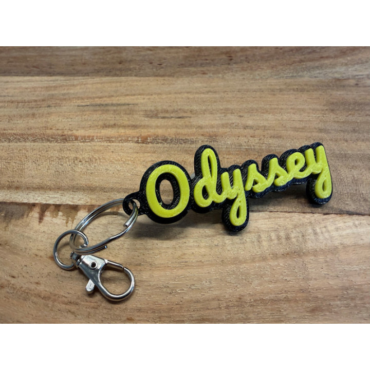 Sleutelhanger met eigen naam van rubber (type Odyssey)