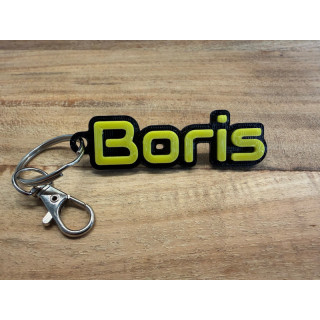 Sleutelhanger met eigen naam van rubber (type Boris)