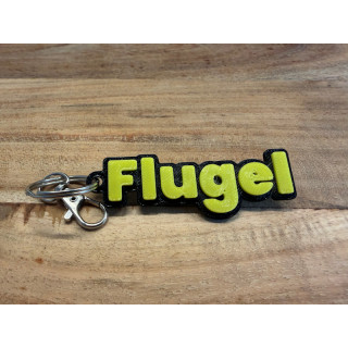 Sleutelhanger met eigen naam van rubber (type Flugel)