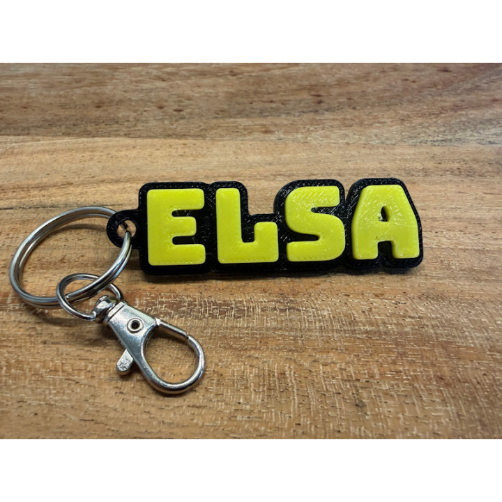 Sleutelhanger met eigen naam van rubber (type Elsa)