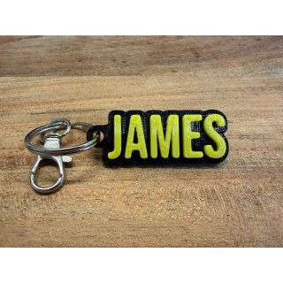 Sleutelhanger met eigen naam van rubber (type James)